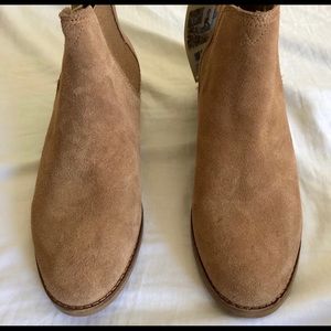 TOMS Toffee Suede Chelsea Booties.
